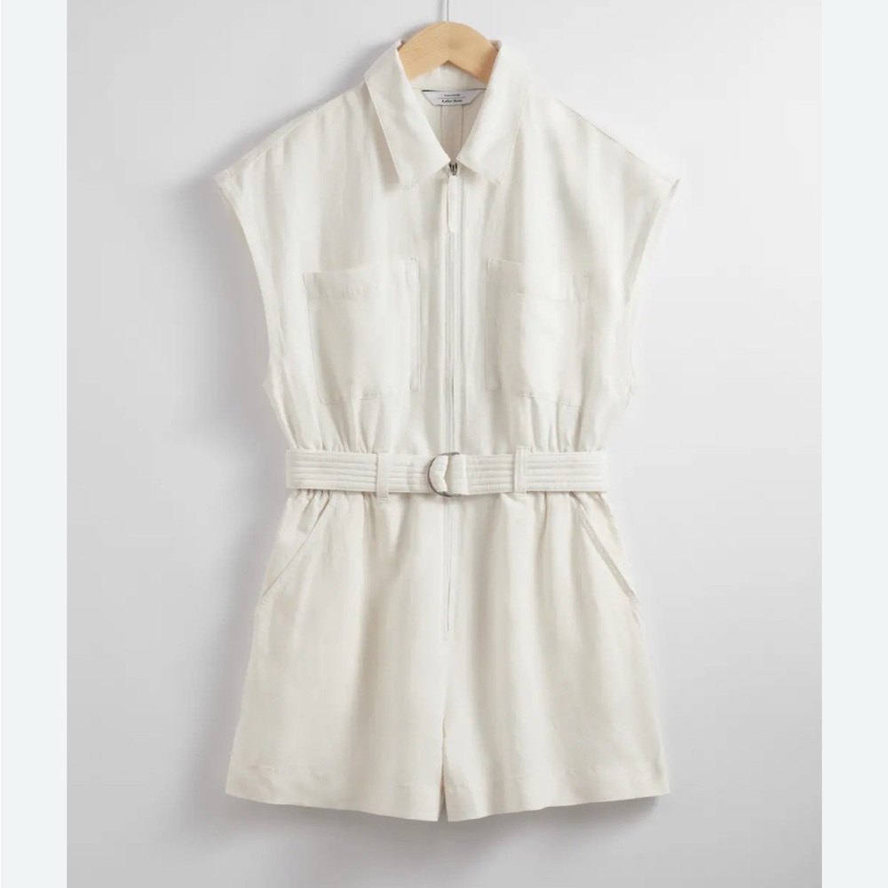 & Other Stories Off-White Belted Jumpsuit